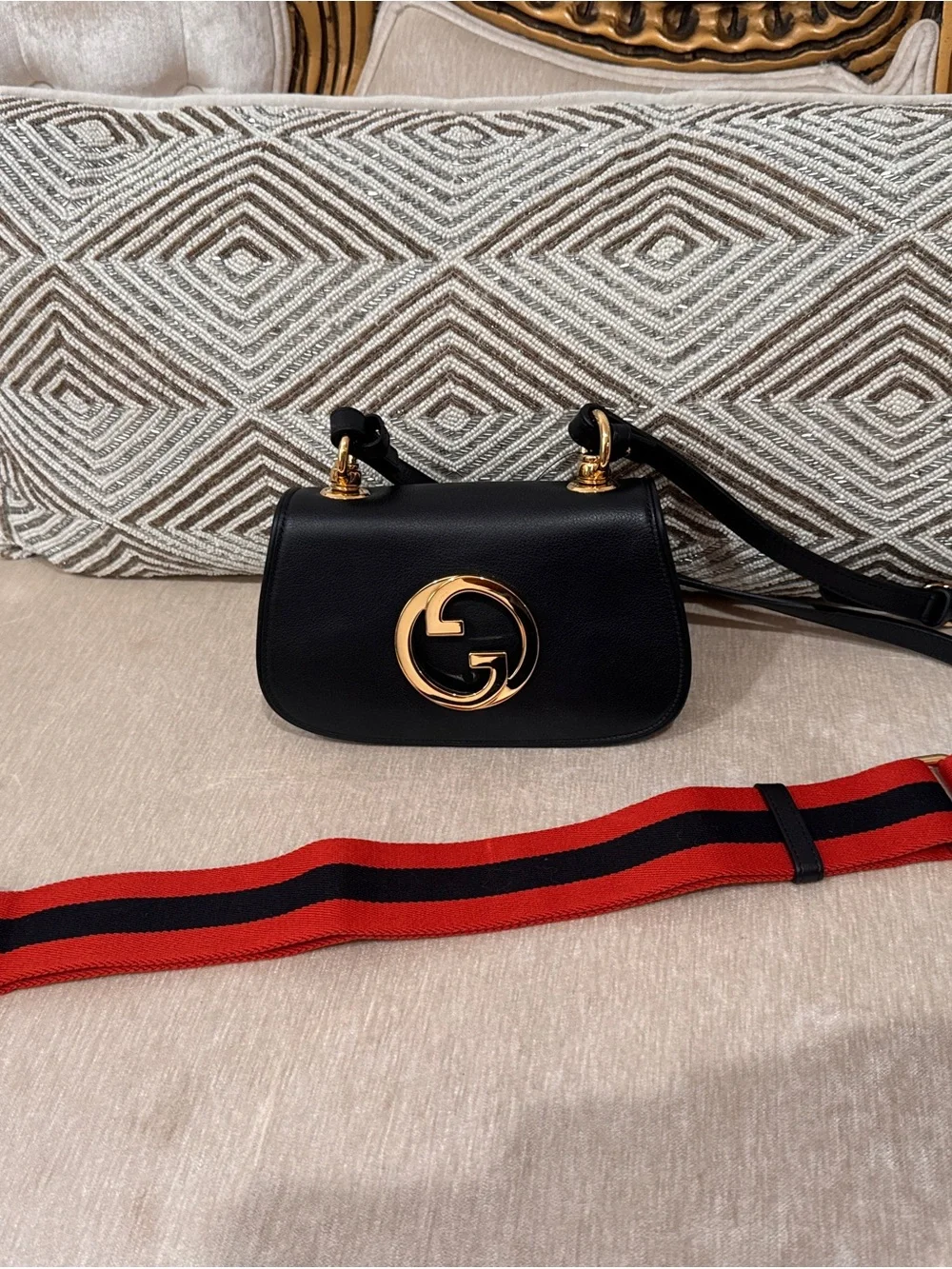 Gucci Blondie GG Mini Bag Web Stripe Strap